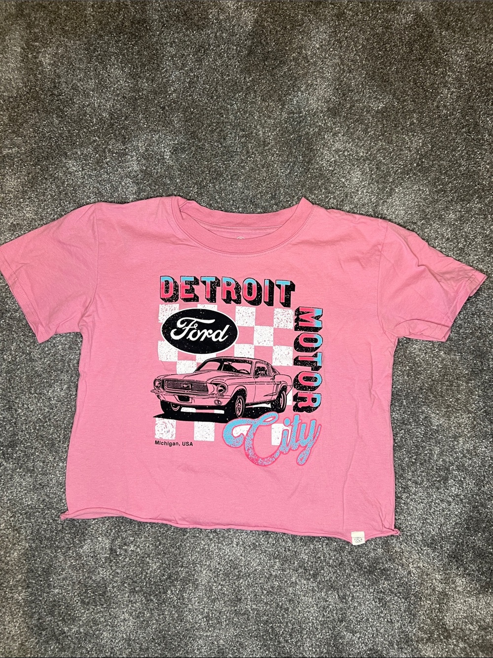 Treasure & Bond Ford Detroit Motor City Crop Graphic Tee Shirt • XL 14-16